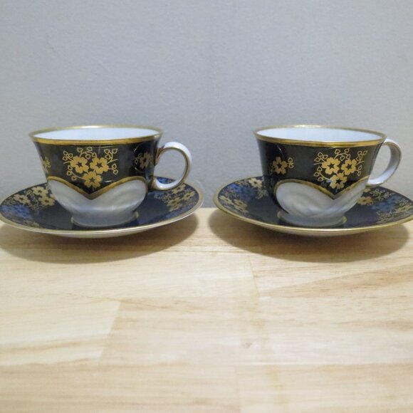 Echt Weimar Kobalt Coffee Tea Espresso Demitasse 7 pc Set GDR 1949-1980 - Picture 13 of 16